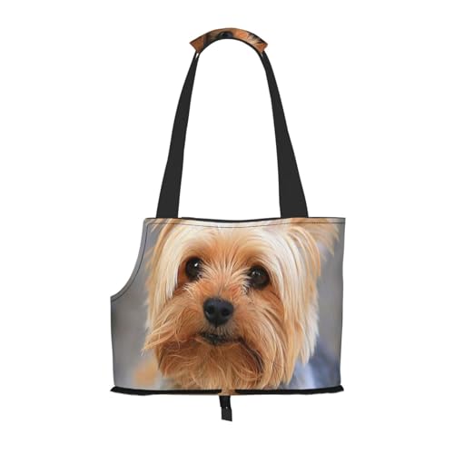 Der süßeste Yorkie-Hund, Weiche Reise-Tragetasche für Haustiere, Handtasche, tragbare Schultertasche für kleine Haustiere von KEDDJI