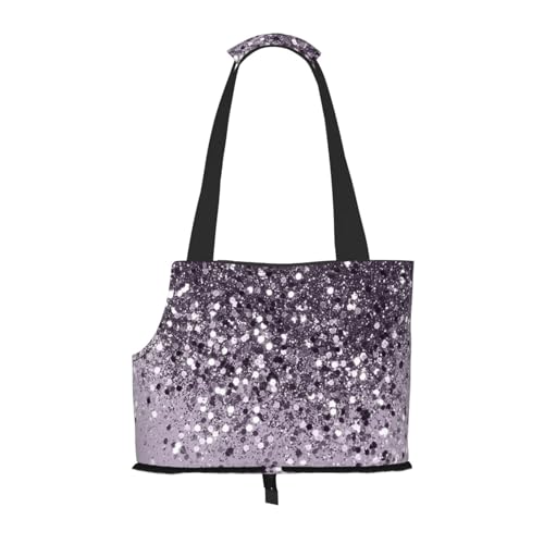 Funkelnde Lavendeldame, Glitzer, glänzende Dekorkunst, Weiche Reise-Tragetasche für Haustiere, Handtasche, tragbare Schultertasche für kleine Haustiere von KEDDJI