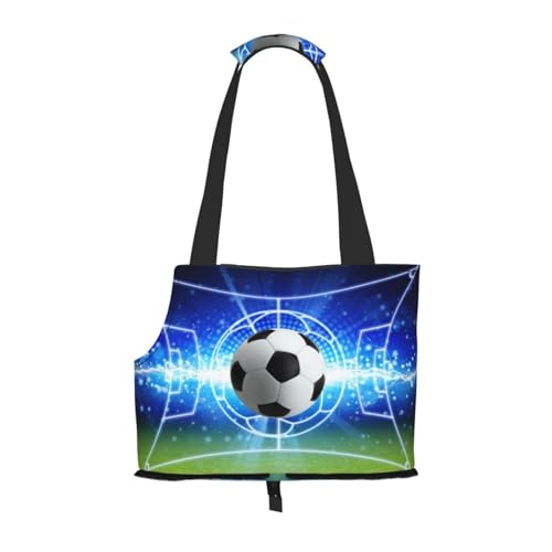 Fußball Ball Glitter Fußballfeld, Weiche Reise-Tragetasche für Haustiere, Handtasche, tragbare Schultertasche für kleine Haustiere von KEDDJI