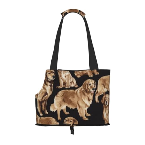 Golden Retriever, Weiche Reise-Tragetasche für Haustiere, Handtasche, tragbare Schultertasche für kleine Haustiere von KEDDJI