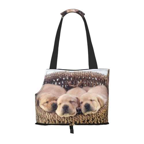 Labradors Kleine Welpen Golden Retriever, Weiche Reise-Tragetasche für Haustiere, Handtasche, tragbare Schultertasche für kleine Haustiere von KEDDJI