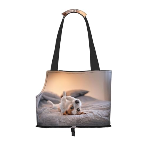 Niedlicher kleiner Hund Jack Russell Terrier, Weiche Reise-Tragetasche für Haustiere, Handtasche, tragbare Schultertasche für kleine Haustiere von KEDDJI