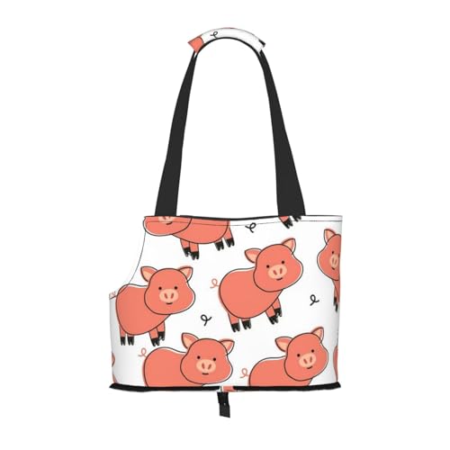 Niedliches Cartoon-Schwein, Weiche Reise-Tragetasche für Haustiere, Handtasche, tragbare Schultertasche für kleine Haustiere von KEDDJI