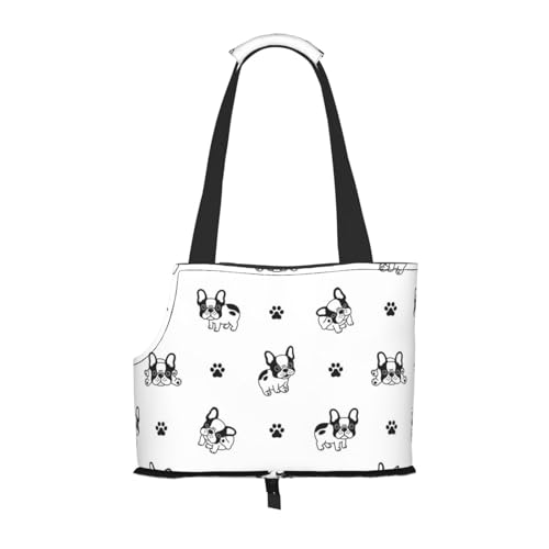 Pfote der Französischen Bulldogge, Weiche Reise-Tragetasche für Haustiere, Handtasche, tragbare Schultertasche für kleine Haustiere von KEDDJI