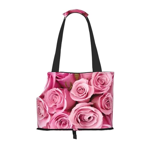 Pinke Rose, Weiche Reise-Tragetasche für Haustiere, Handtasche, tragbare Schultertasche für kleine Haustiere von KEDDJI