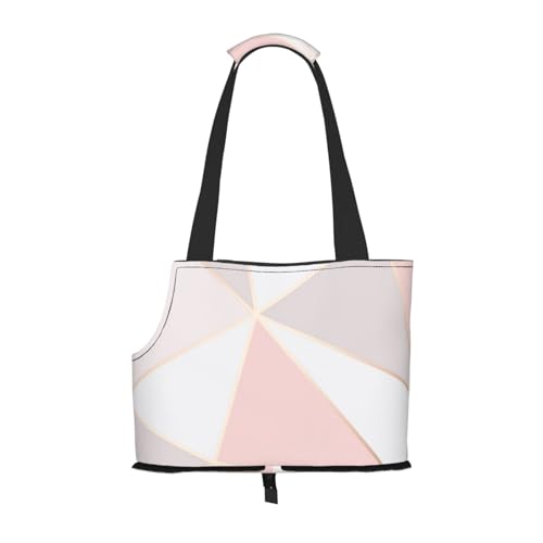 Roségold, geometrisch, Weiche Reise-Tragetasche für Haustiere, Handtasche, tragbare Schultertasche für kleine Haustiere von KEDDJI