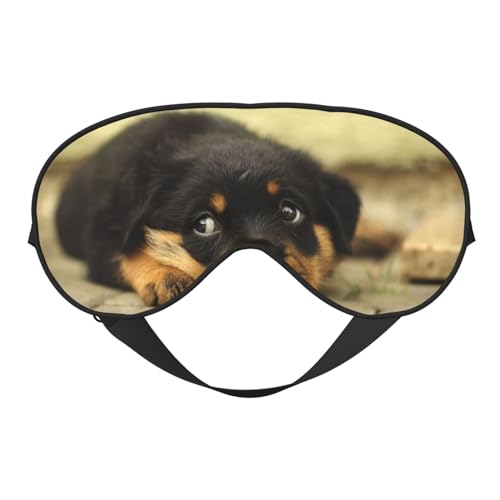 Rottweiler Hunde Süße Hunde Welpen Haustiere Klein, Vollständige Augenabdeckungen Lichtblockierende Augenmaske Schlafaugenmaske Weiche Augenbinde Nachtaugenschirm von KEDDJI