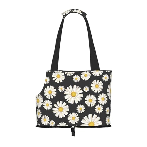 Schöne weiße Gänseblümchen, Weiche Reise-Tragetasche für Haustiere, Handtasche, tragbare Schultertasche für kleine Haustiere von KEDDJI