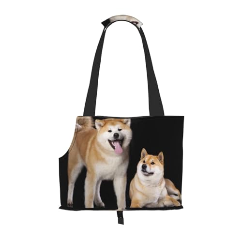 Shiba Inu Akita Inu, Weiche Reise-Tragetasche für Haustiere, Handtasche, tragbare Schultertasche für kleine Haustiere von KEDDJI