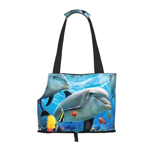 Unterwasser-Delfin, Weiche Reise-Tragetasche für Haustiere, Handtasche, tragbare Schultertasche für kleine Haustiere von KEDDJI