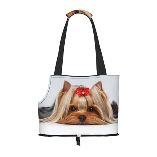 Yorkshire-Terrier, Weiche Reise-Tragetasche für Haustiere, Handtasche, tragbare Schultertasche für kleine Haustiere von KEDDJI