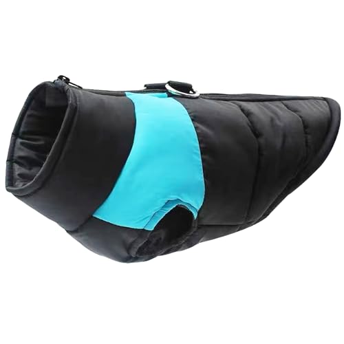 Warm Dog Coats Wasserdichte Winterjacke für Welpen, für kleine und mittelgroße Hunde (XL, blau) von KEEPPOP