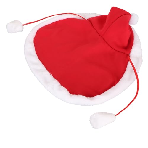 Haustier Weihnachtsumhang Haarball Flanell Plüsch Rot Weiß, Süßer Auffälliger Haustier Weihnachtsponcho die Weihnachtsfeier (L) von KENANLAN