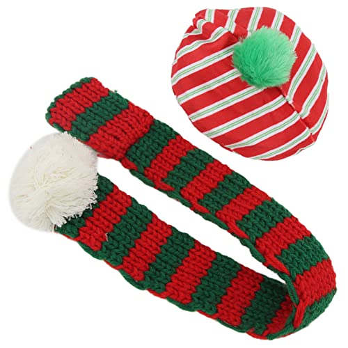 Hunde Strickmützen Set, Hundemütze und Schal Set, Hund, Weihnachten, Bezauberndes Strickmützen Set für Haustiere, Katzen, Hunde, Kleine, Mittelgroße und Große Hunde (S) von KENANLAN