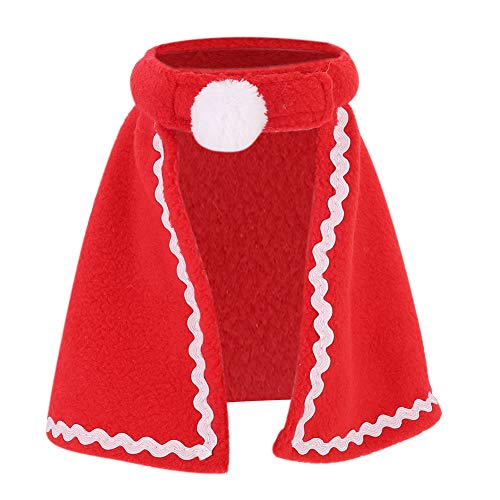 KENANLAN Haustier Kleidung, Haustier Hundekatze roter Mantel weiches Kostüm Weihnachtskleidung Kaninchen-Meerschweinchen (Größe 5 (22,6 cm)) von KENANLAN