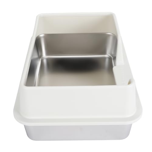 katzenklo Edelstahl, Katzenstreu Box,Katzentoilette Katzenklo,Streu Box High Sides Anti Spritz Einfach zu reinigen Geschlossene Katzenstreu Box kleine mittlere Katzen von KENANLAN