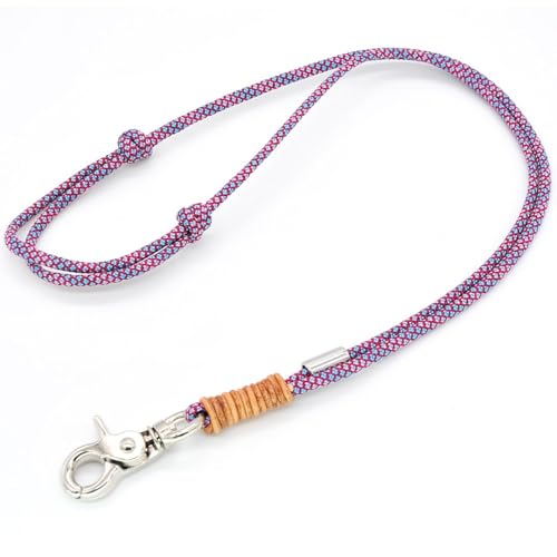 KENSONS for dogs PFEIFENBAND | Bordeaux-Rosa-Blau | verstellbar | Umhängeband mit kleinem Karabiner für Hundepfeife oder Schlüssel | Schlüsselband | Keychain | handgefertigt von KENSONS for dogs