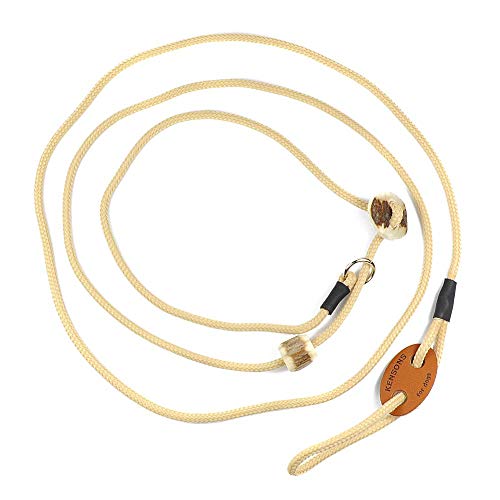 Showleine MIT Stopper/Zugstopp - Beige | 4 mm Durchmesser x 160 cm Länge - Sportliche Vorführleine/Ausstellungsleine für Hundeausstellungen von KENSONS for dogs