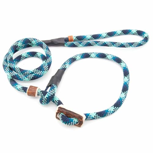 Retrieverleine 10 mm | Wassermann | Moxon-Leine mit hochwertigem Horn-Zugstopp | robuste, wetterfeste Hundeleine aus Tau mit integrierter Halsung - 210 cm von KENSONS for dogs