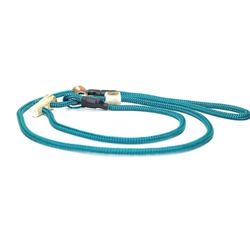 Retrieverleine 6 mm | Aqua | Moxon-Leine mit hochwertigem Horn-Zugstopp | robuste, wetterfeste Hundeleine aus Tau mit integrierter Halsung - 160 cm von KENSONS for dogs