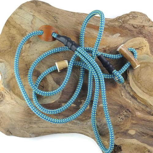 Retrieverleine 6 mm | Lemonfrost | Moxon-Leine mit hochwertigem Horn-Zugstopp | robuste, wetterfeste Hundeleine aus Tau mit integrierter Halsung - 140 cm von KENSONS for dogs