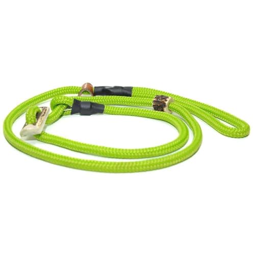 Retrieverleine 8 mm | Apfel | Moxon-Leine mit hochwertigem Horn-Zugstopp | robuste, wetterfeste Hundeleine aus Tau mit integrierter Halsung - 210 cm von KENSONS for dogs