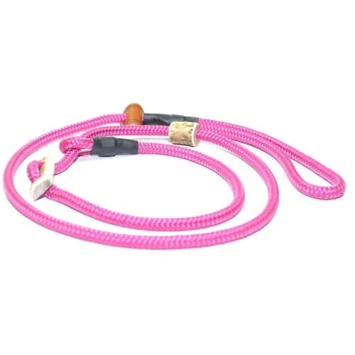 Retrieverleine 8 mm | Magenta | Moxon-Leine mit hochwertigem Horn-Zugstopp | robuste, wetterfeste Hundeleine aus Tau mit integrierter Halsung - 200 cm von KENSONS for dogs