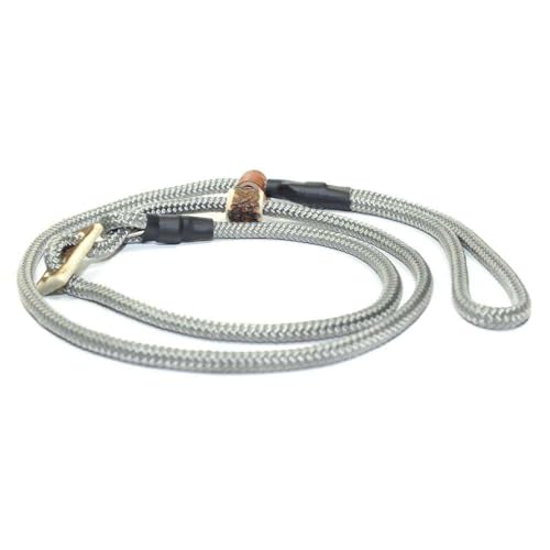 Retrieverleine 8 mm | Schiefer | Moxon-Leine mit hochwertigem Horn-Zugstopp | robuste, wetterfeste Hundeleine aus Tau mit integrierter Halsung - 170 cm von KENSONS for dogs