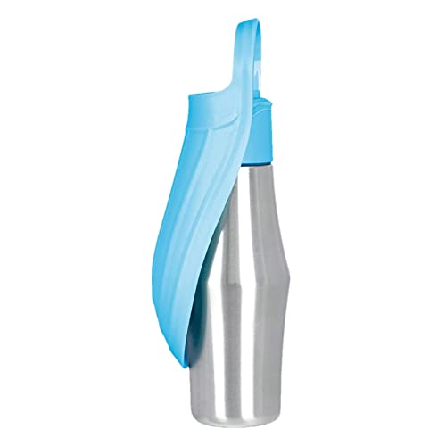 Edelstahl-Reiseflasche, 765 ml Edelstahl-Reise-Wasserflasche, tragbarer Haustier-Reise-Wasserbecher, Haustierzubehör, 2-in-1-Hunde-Wasserbecher für Reisen, Ausflüge, Camping, Wandern von KERALI