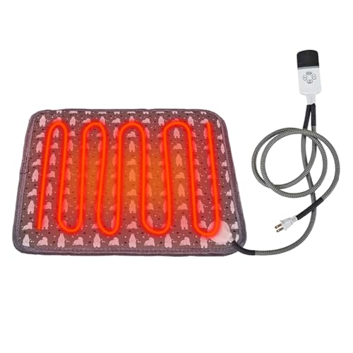 KERALI Elektrische Katzenheizkissen, Katze & Hund Heizkissen, Wasserdicht Beheizte Katzenhausmatte, Katzenheizkissen mit LED-Anzeige und Timer, Haustier Katze Winterpflege Heizkissen für Sofa, von KERALI