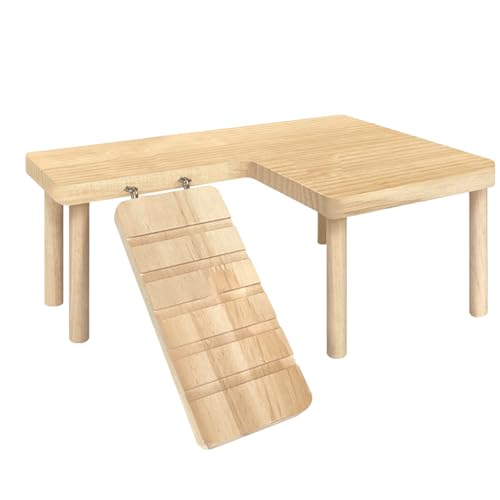 KERALI Hamstertreppe Holz Hamster Spiel mit Leiter Kleiner Ständer Spielplatz mit Leiter Kleintiere Spielzeug Käfig Zubehör für Hamster Leiter Eichhörnchen Rennmäuse Chinchilla von KERALI