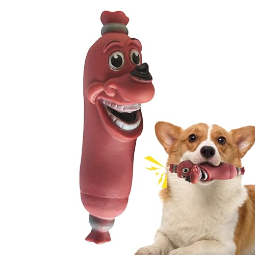 KERALI Quietschendes Wurst-Hundespielzeug, Quietschendes Kauspielzeug für Hunde | Zahnstäbchen, Zahnspielzeug für Hunde, Zahnreinigungsspielzeug für Hunde - Quietschendes von KERALI