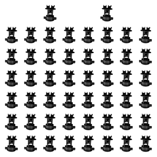 KESOTO 50 Stück Elektrozaun-Isolatoren für 9,5 mm Durchmesser Mittelstab-Rundpfosten-Isolatoren, Schwarz von KESOTO