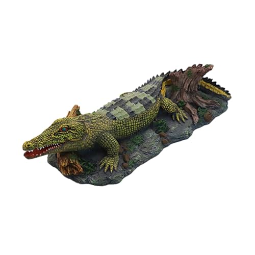 KESOTO Aquarium Krokodil Luftstein, Krokodil Statue, Luftsprudler für Schildkrötenbecken von KESOTO