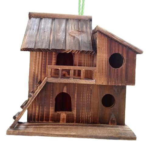 KESOTO Hängendes Vogelhaus Aus Holz für Den Garten, Mehrfarbig, L von KESOTO