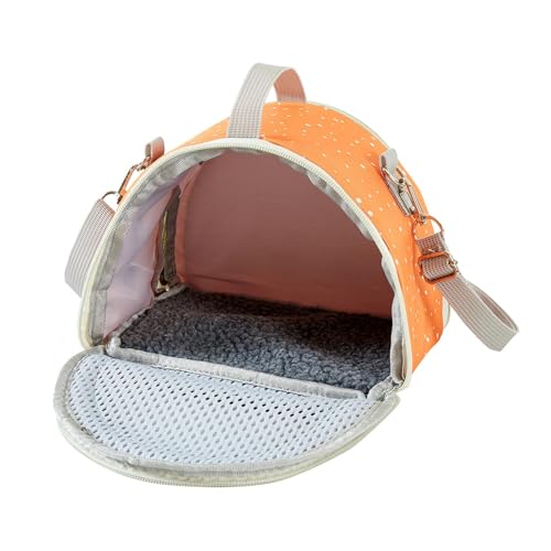 KESOTO Hamster Reise Träger Tasche mit Mesh Fenster Chinchilla Ausgehenden Träger Käfig für Chinchilla, Orange von KESOTO