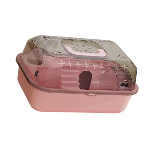 KESOTO Hamster Transportbehälter für Kleine Tiere, Käfig für Reisen, Rosa von KESOTO