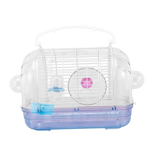 KESOTO Hamster Transportkäfig mit Laufrad Und Spielzeug für Kleine Tiere, Blau von KESOTO