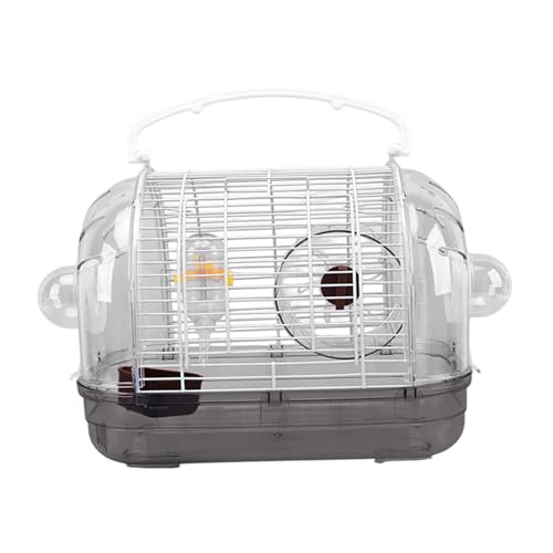 KESOTO Hamster Transportkäfig mit Laufrad Und Spielzeug für Kleine Tiere, Braun von KESOTO