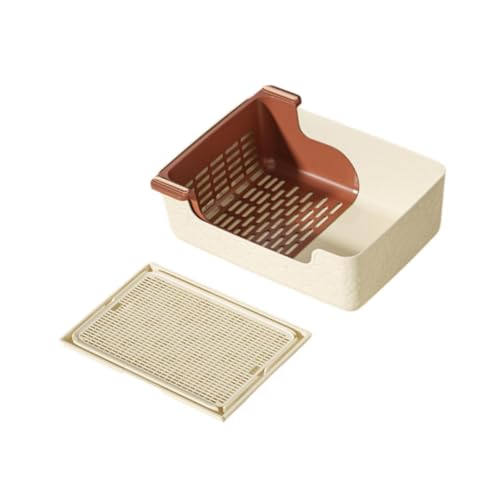 KESOTO Haustier Hund Toilette Hund Töpfchen Pad Töpfchen Ecke Wurf für kleine Tiere im Freien, Beige mit Matte von KESOTO