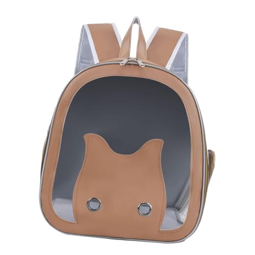 KESOTO Haustier-Tragetasche, Haustier-Blasen-Rucksack, atmungsaktiv, für kleine, mittelgroße Hunde, Katzen, Hunderucksack, tragbare Haustier-Reisetasche für, braun von KESOTO