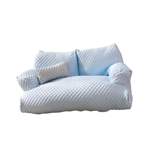 KESOTO Haustiersofa, Hundenest, modisch, tragbar, Abnehmbarer Bezug, weicher Haustierbedarf, leicht zu reinigen, bequemes Katzenbett, Haustierhaus, M Size Blue von KESOTO