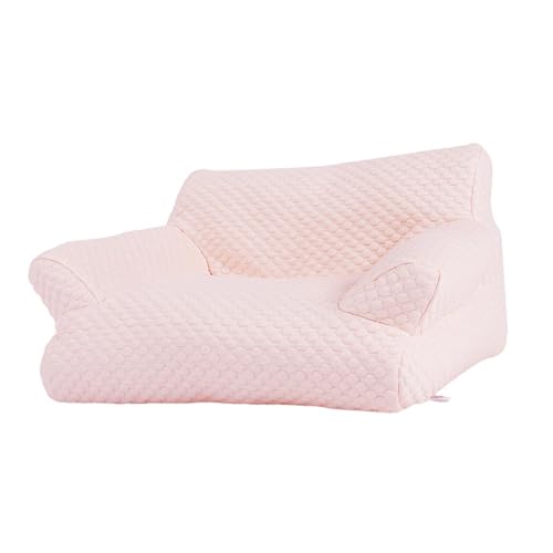 KESOTO Haustiersofa, Hundenest, modisch, tragbar, Abnehmbarer Bezug, weicher Haustierbedarf, leicht zu reinigen, bequemes Katzenbett, Haustierhaus, M Size Pink von KESOTO