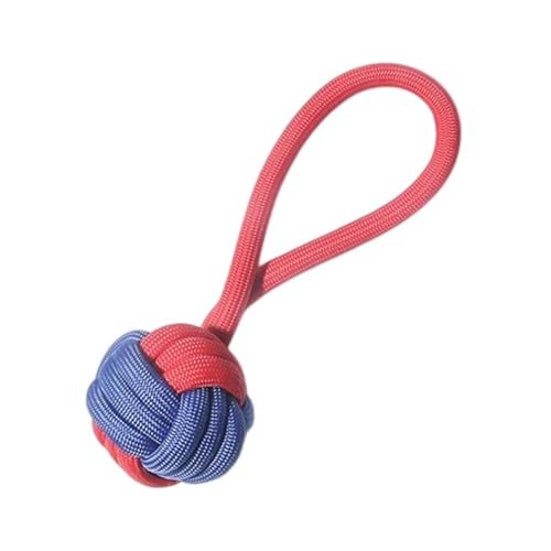 KESOTO Hunde Spielzeug Knoten Ball für Interaktives Training Und Wurf, 20cmx6cm Blau Rot von KESOTO