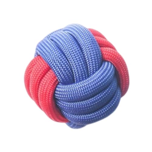 KESOTO Hunde Spielzeug Knoten Ball für Interaktives Training Und Wurf, 6 cm Blau Rot von KESOTO