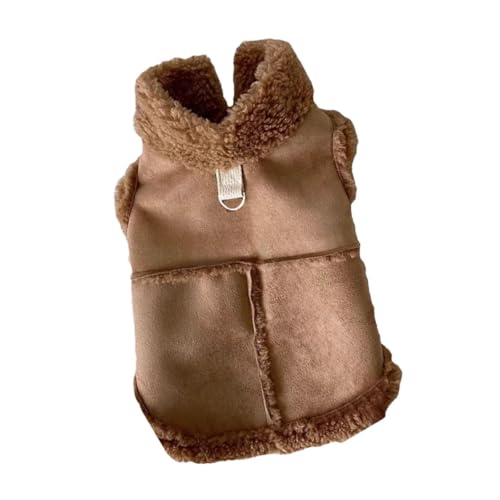 KESOTO Hunde Winterjacke, Schneeschutz für Haustiere mit D Ringen, Outdoor Bekleidung für Hunde Im Freien, Braun, L von KESOTO