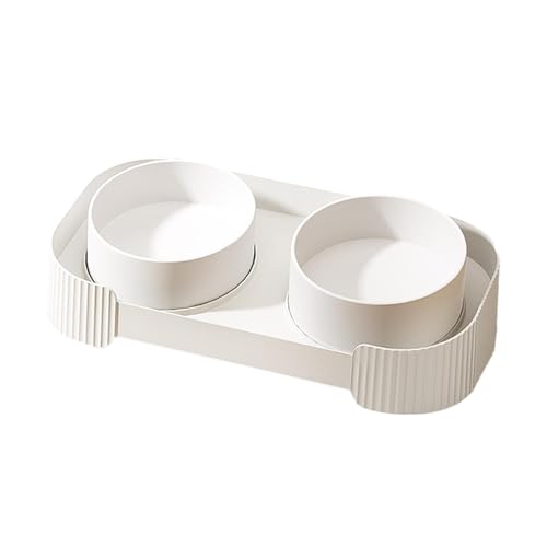 KESOTO Katzenfutter Und Wassernapf Set mit Erhöhtem Design für Katzen, Weiß von KESOTO