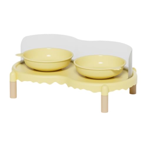 KESOTO Katzennäpfe mit Erhöhtem Stand, Set für Futter Und Wasser, Geeignet für Kleine Hunde, Gelb KESOTO Katzennäpfe mit Erhöhtem Stand, Set für Futter Und Wasser, Geeignet für Kleine Hunde, Gelb von KESOTO