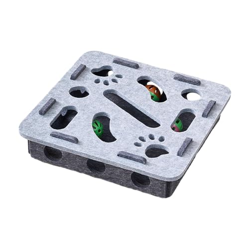 KESOTO Katzenpuzzle mit Interaktiven Elementen, Filzspielzeug, Kratzoption für Kätzchen, Graues Quadrat KESOTO Katzenpuzzle mit Interaktiven Elementen, Filzspielzeug, Kratzoption für Kätzchen, Graues Quadrat von KESOTO