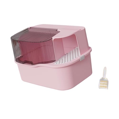 KESOTO Katzentoilette Katzentoilette Großer tragbarer Sandkasten Jumbo-Katzentoilette Katzentoilette für alle Arten von Katzenstreu, Rosa von KESOTO